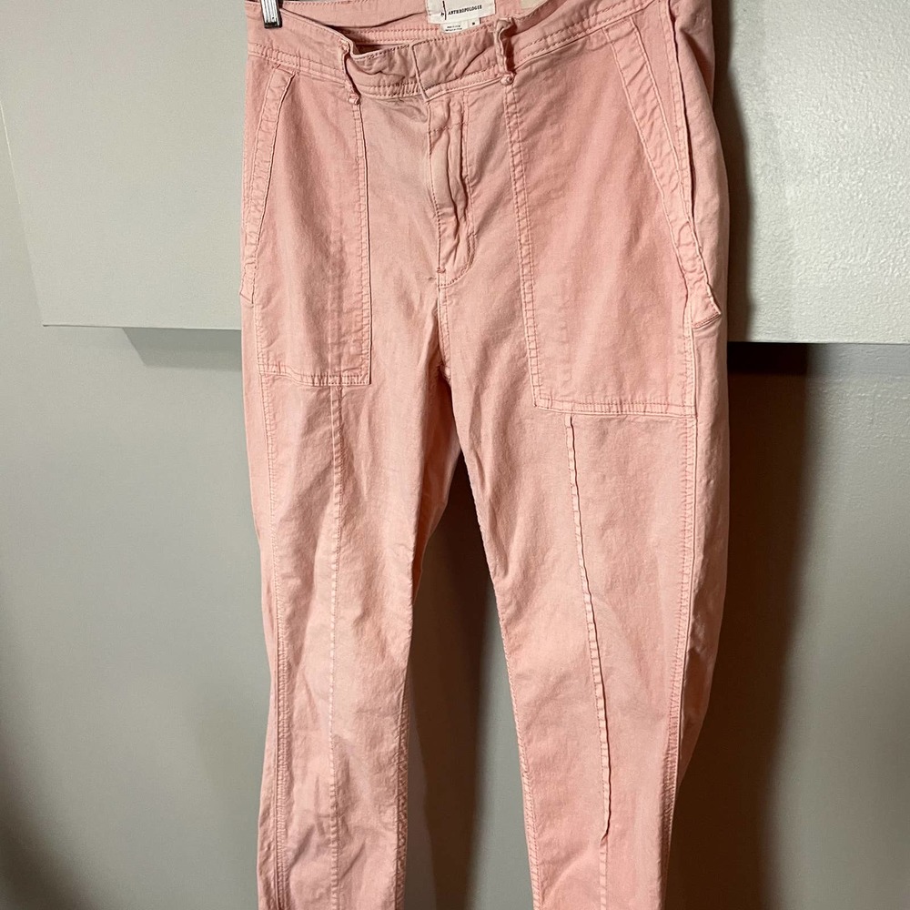 Anthropologie The Wanderer Dusty Pink Cargo Straight Leg Pants Size 30 - Picture 13 of 16